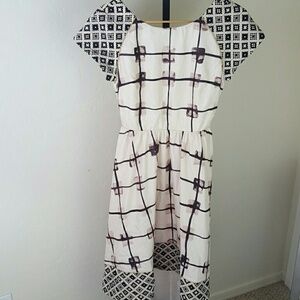 Anthropologie Asymmetrical Dress in Black and Cream